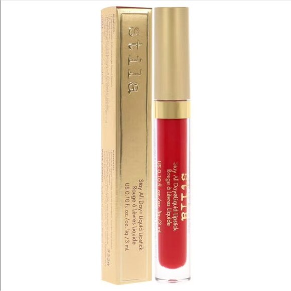 NEW Stila Fiery Stay All Day Liquid Lipstick Deep Red Lip .10 fl oz Full Size - Picture 1 of 6